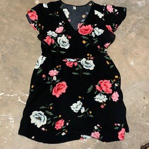 Old Navy Black & Floral Dress